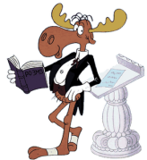 Bullwinkle is reading poetry about mindfulness.